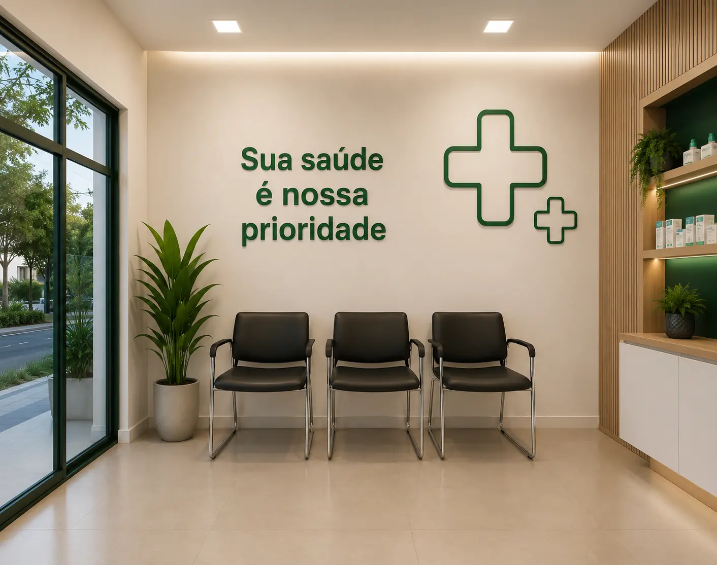 Sala de espera da farmácia