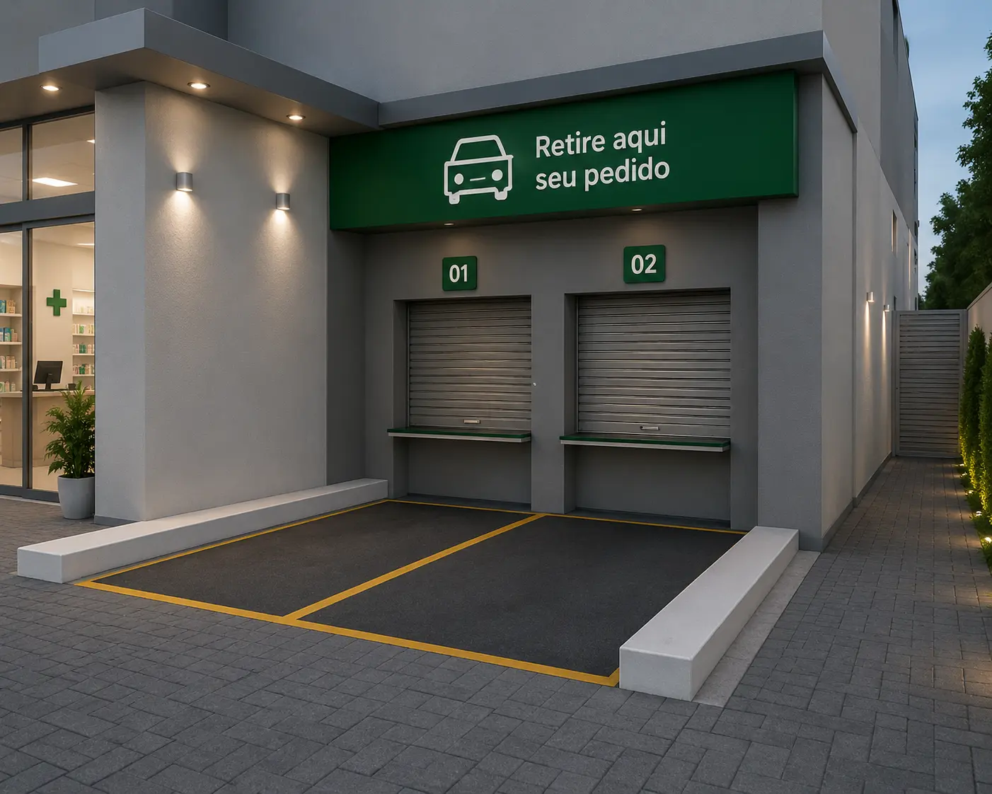Drive-thru e retirada de pedidos de farmácia