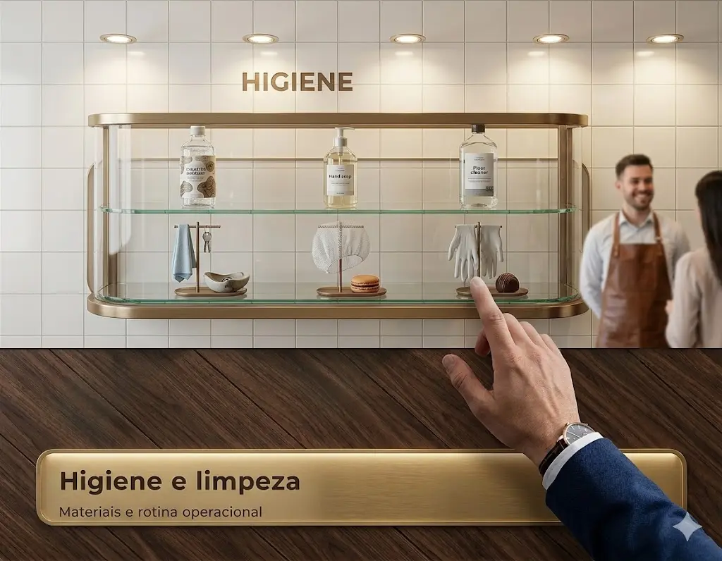 Higiene e limpeza em açougue de mercado