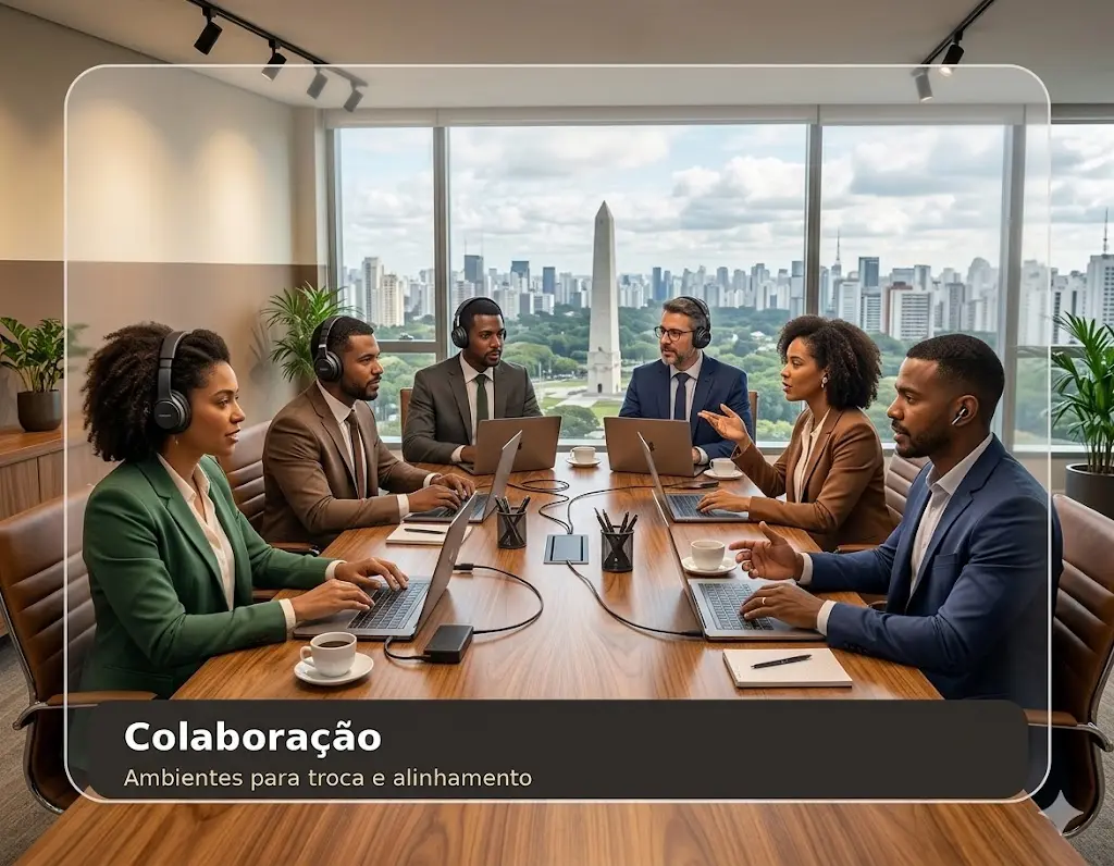 Espaço de colaboração em ambiente de trabalho
