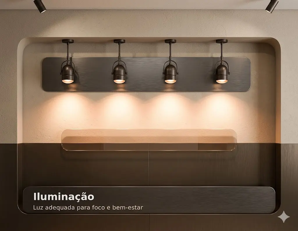 Iluminação para escritório funcional