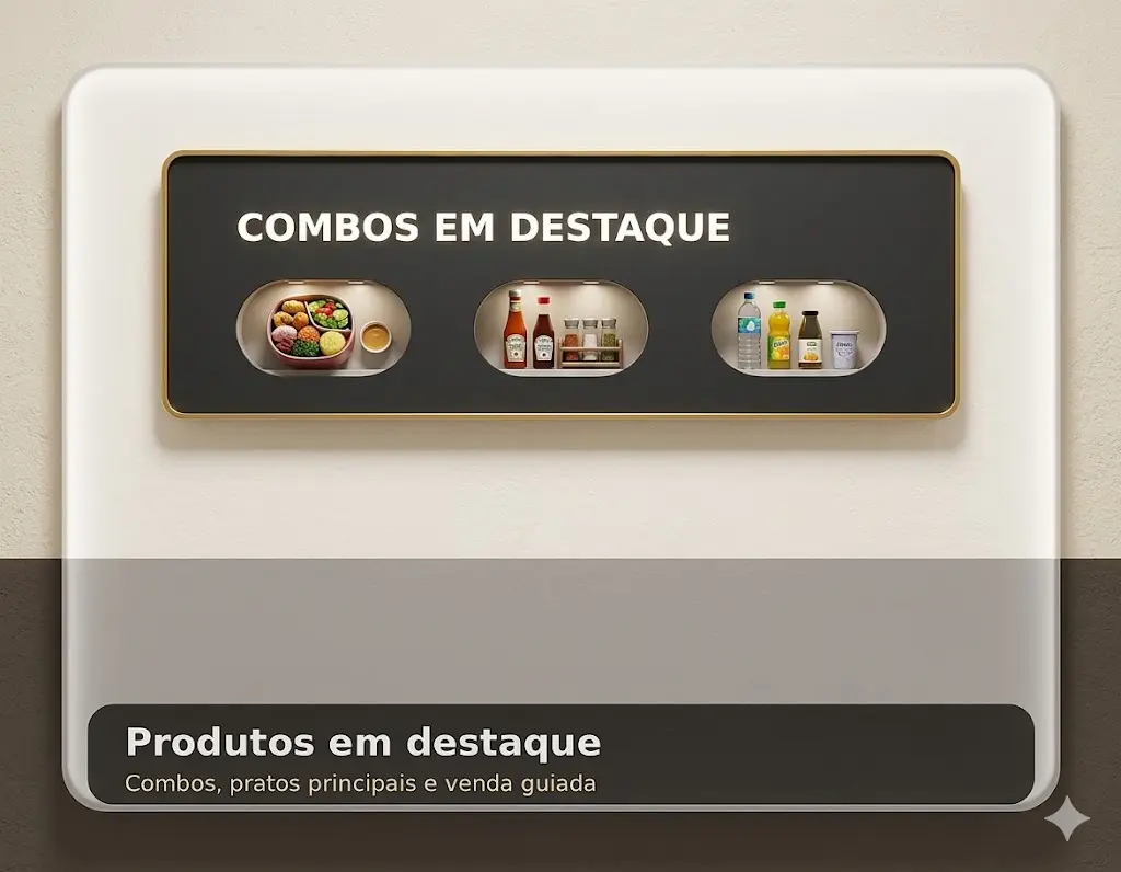 Cardápio com produtos em destaque