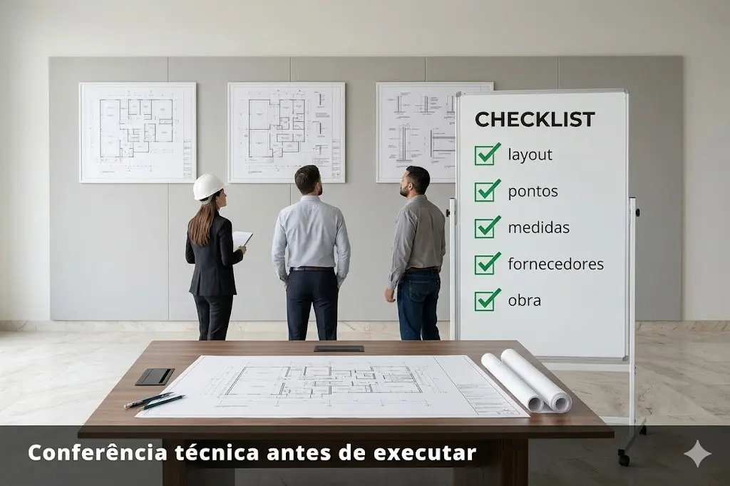 Vistoria técnica para compatibilização na obra comercial
