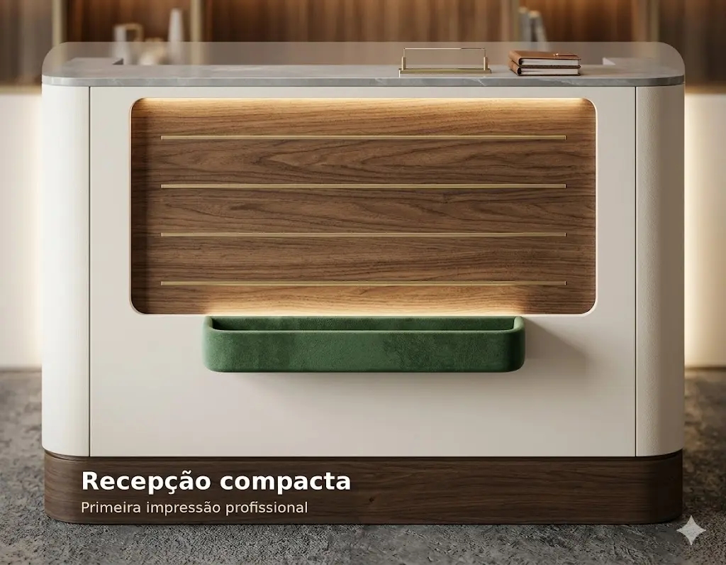 Recepção compacta para escritório comercial
