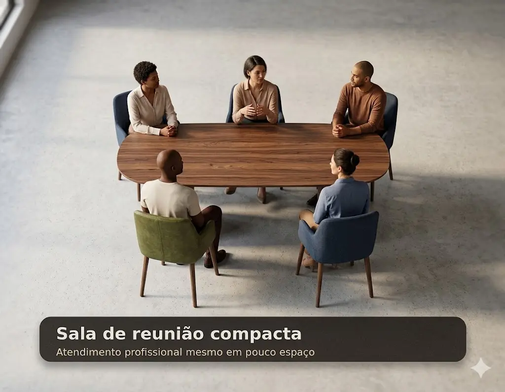 Sala de reunião compacta para escritório