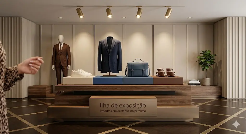 Ilha de exposição de produtos