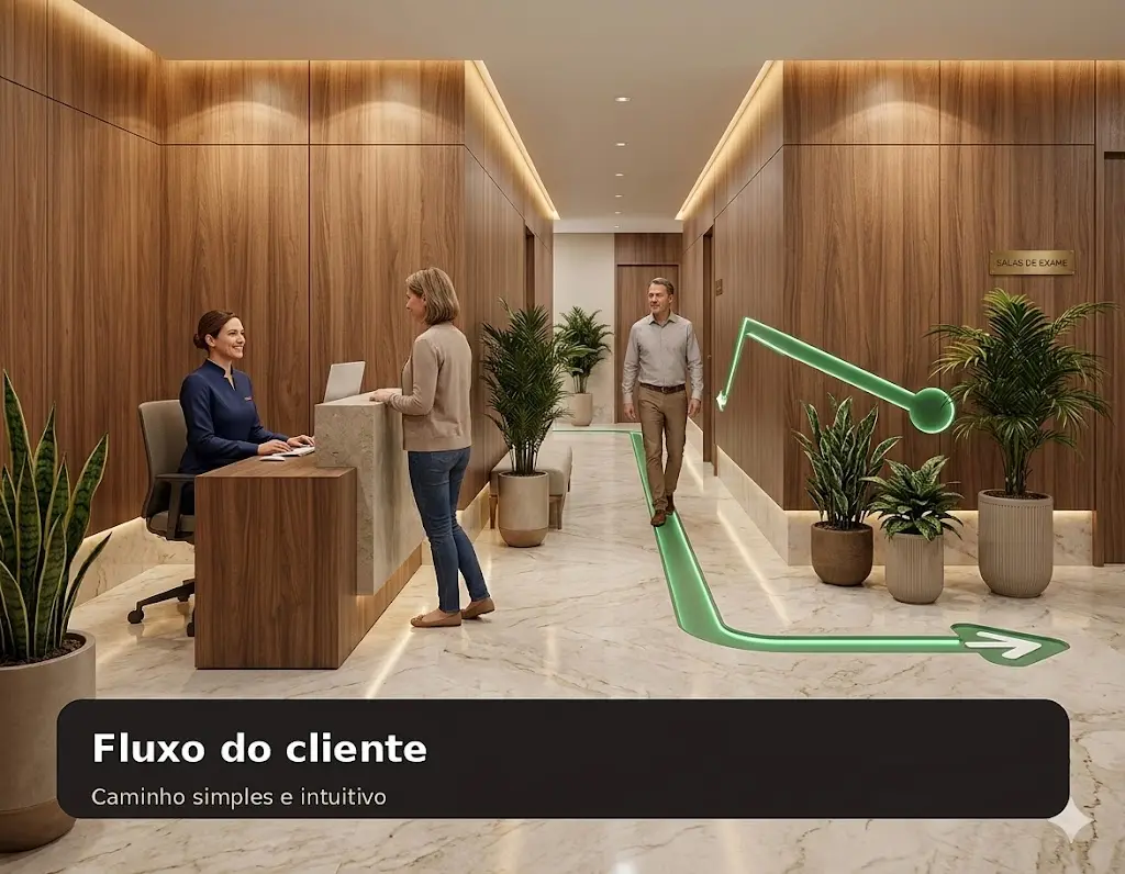 Fluxo do cliente na clínica
