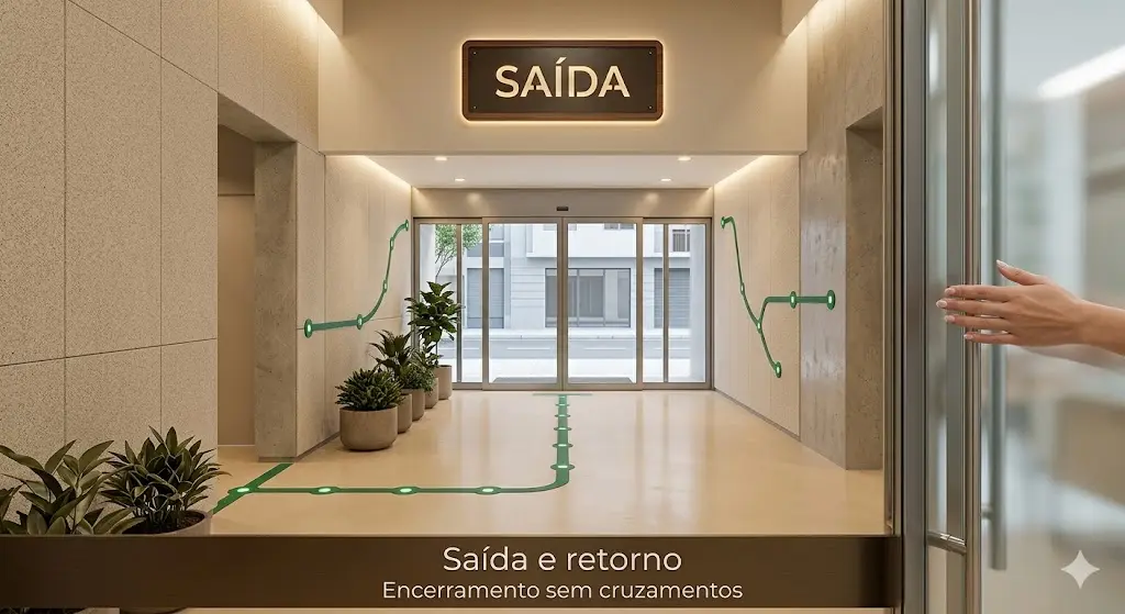 Saída e retorno da clínica