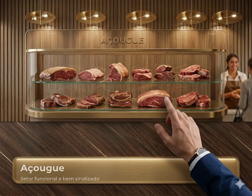 Açougue em layout de mercado