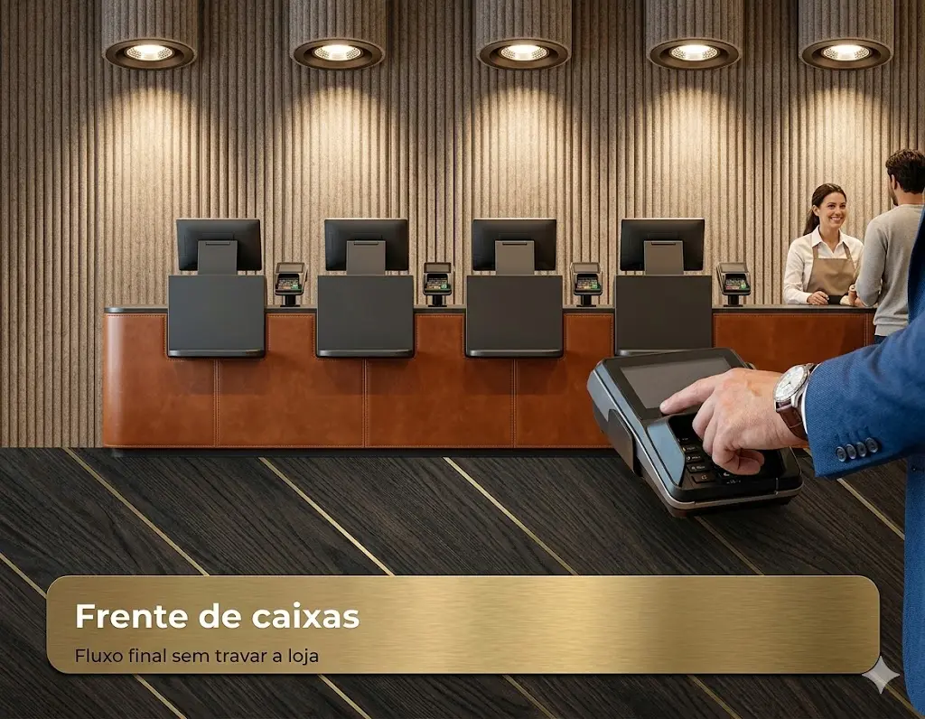 Frente de caixas em mercado