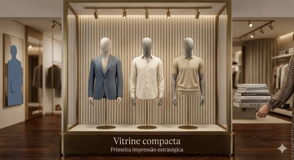 Vitrine compacta para loja pequena
