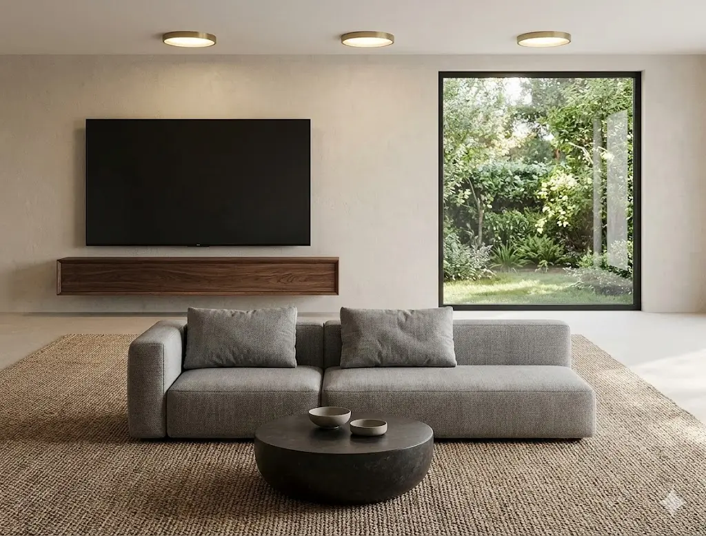 Sala residencial pronta inspirada na maquete 3D