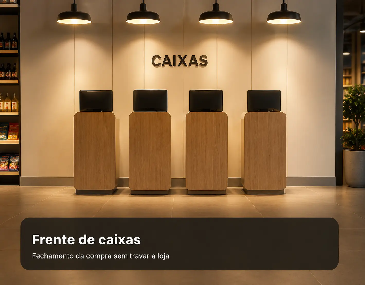 Frente de caixas de mercado