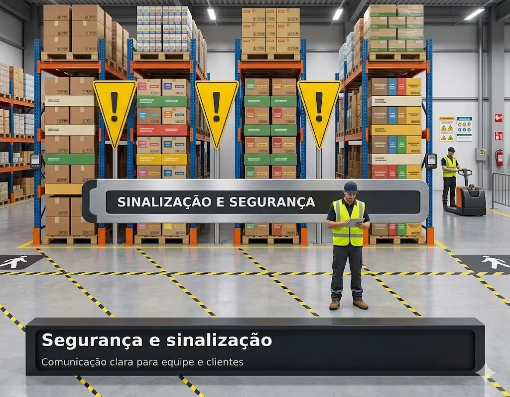 Segurança e sinalização em reforma de mercado