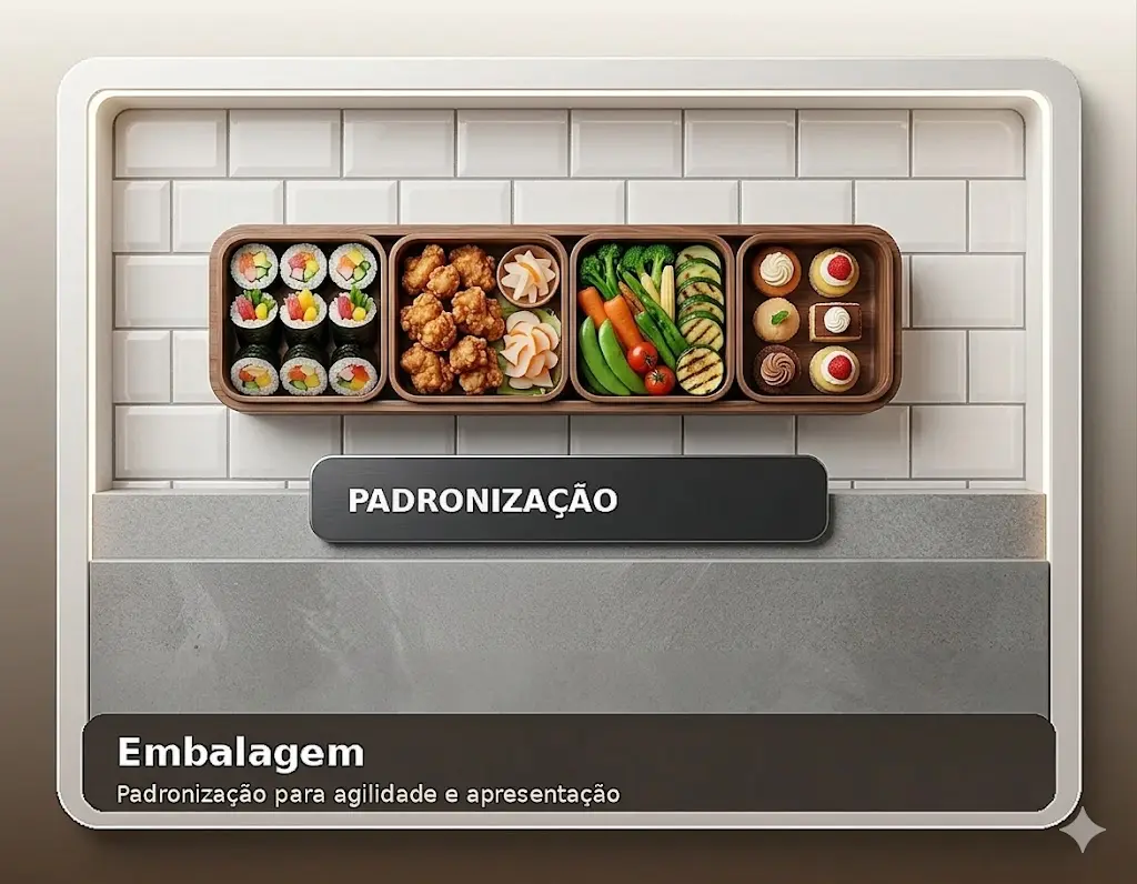 Área de embalagem para restaurante delivery