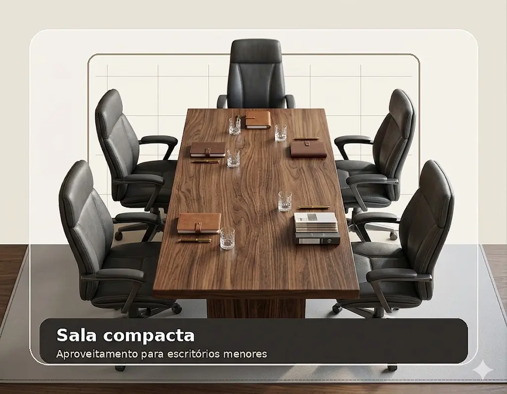 Sala de reunião compacta para escritório pequeno