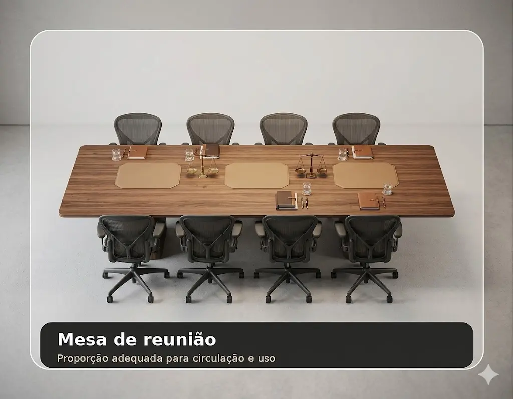 Mesa para sala de reunião corporativa