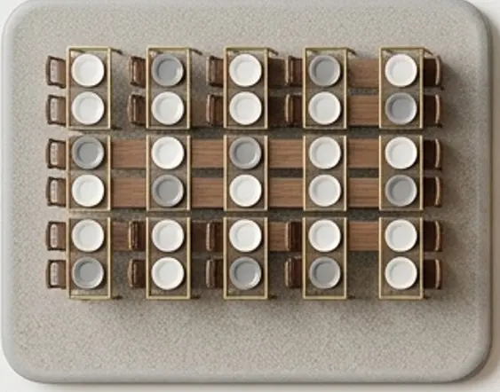 Layout funcional para salão de restaurante