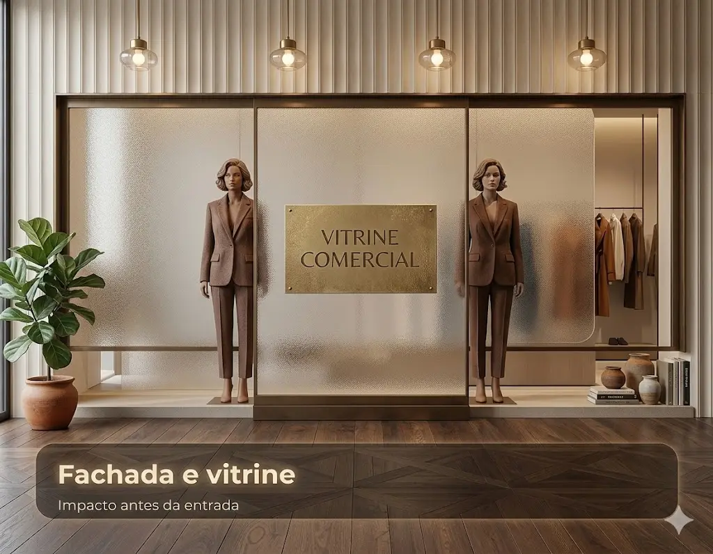 Fachada com vitrine comercial