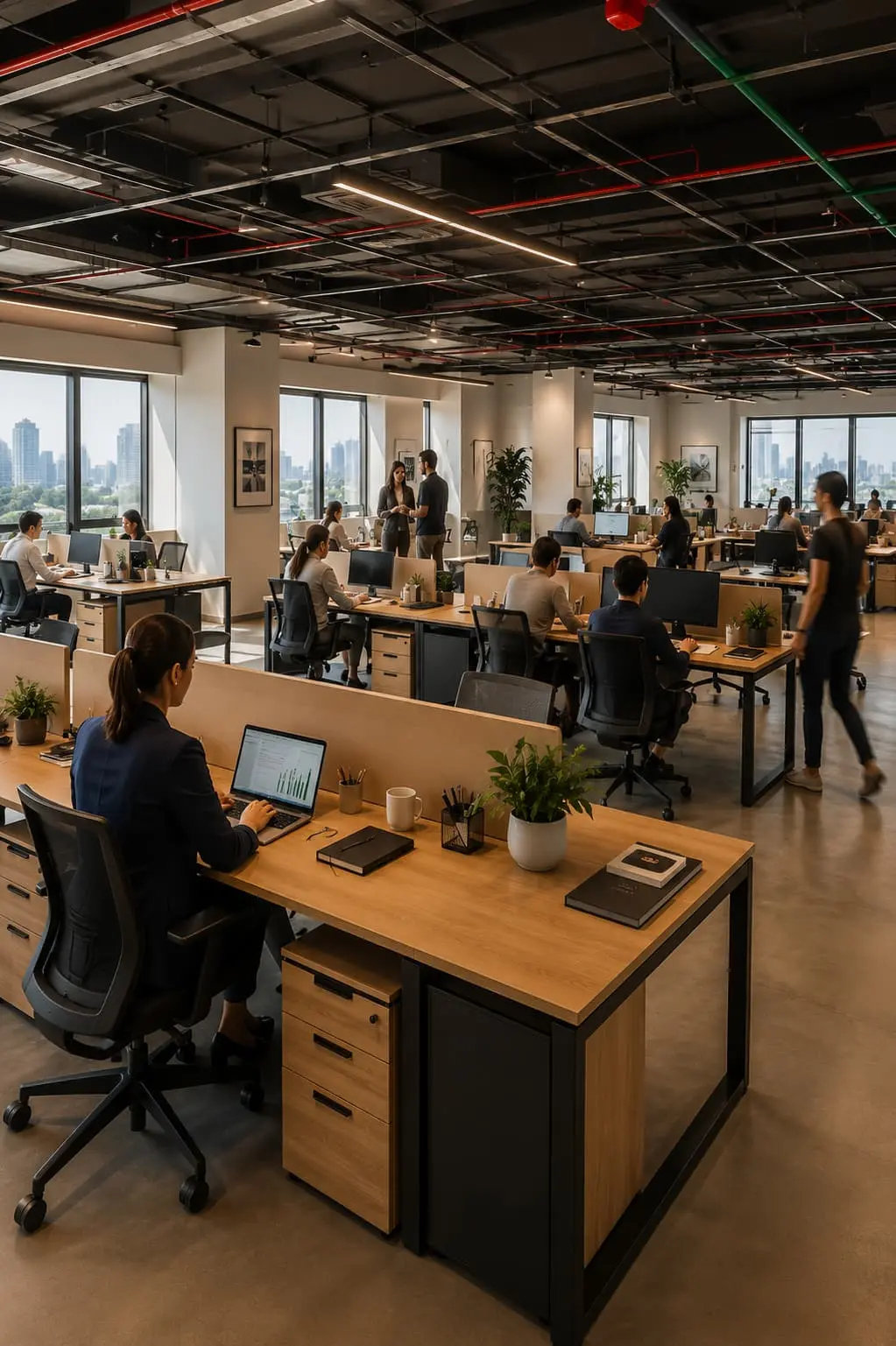 Execução de obra comercial em ambiente corporativo planejado