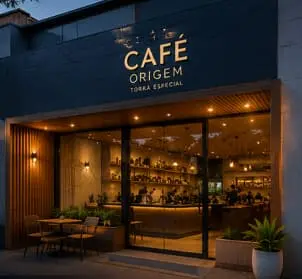 Identidade visual aplicada em cafeteria