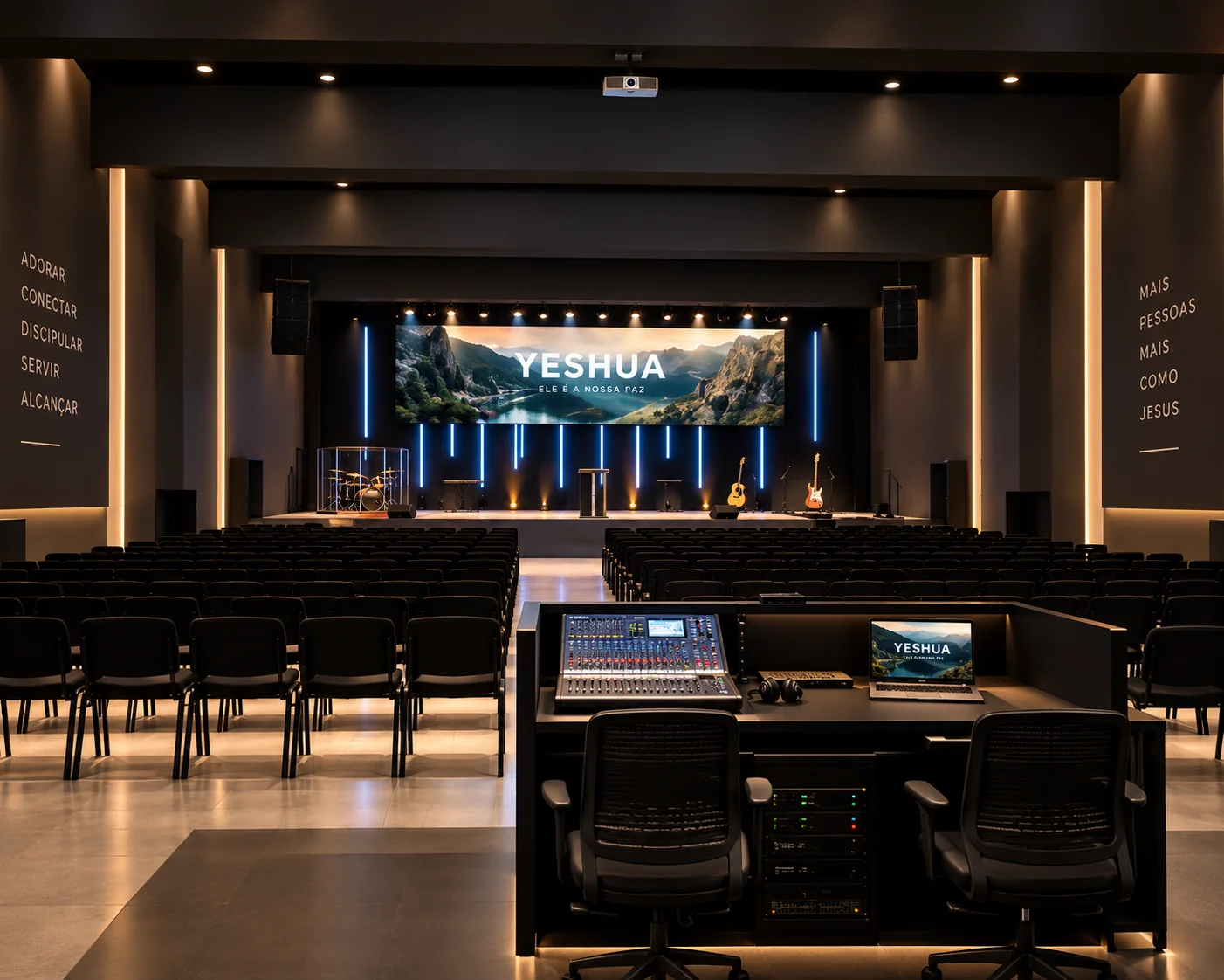 Projeto da fachada da Igreja Metodista Wesleyana no Horto Florestal