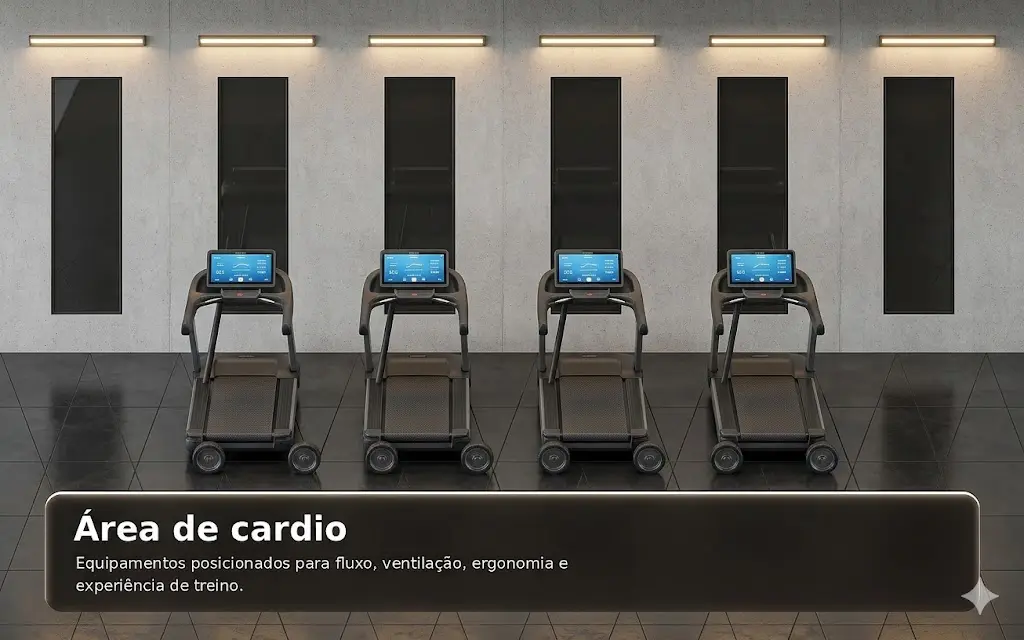 Área de cardio em academia
