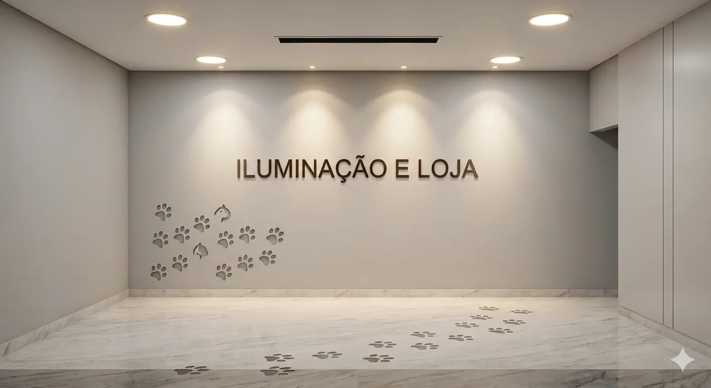 Iluminação em pet shop