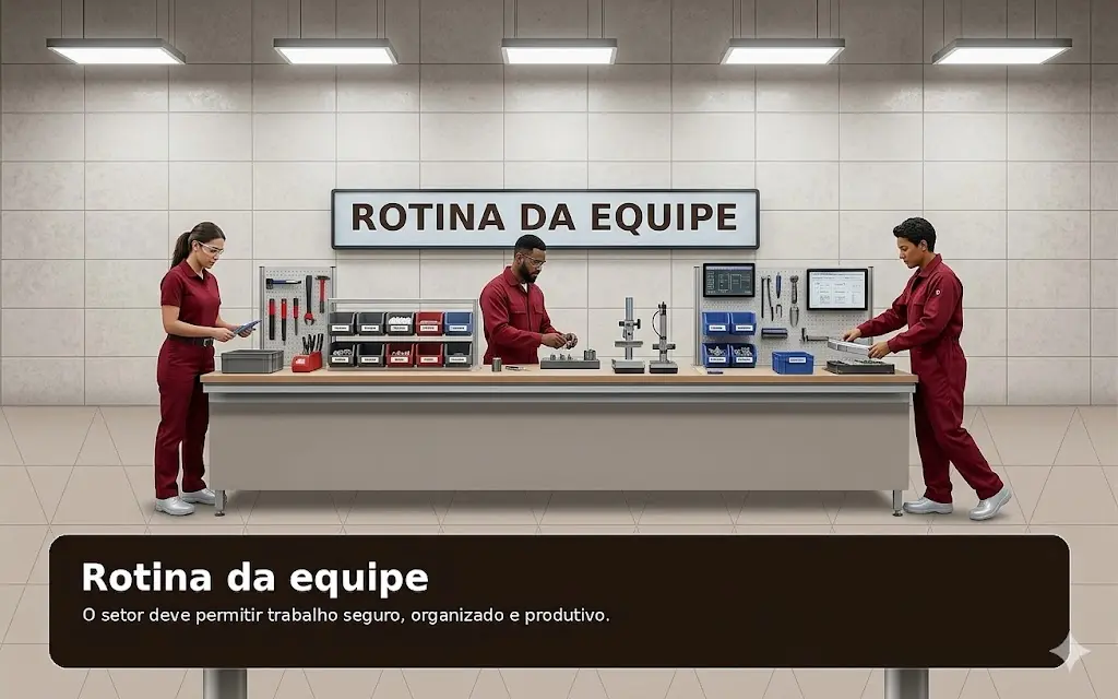 Rotina da equipe em açougue