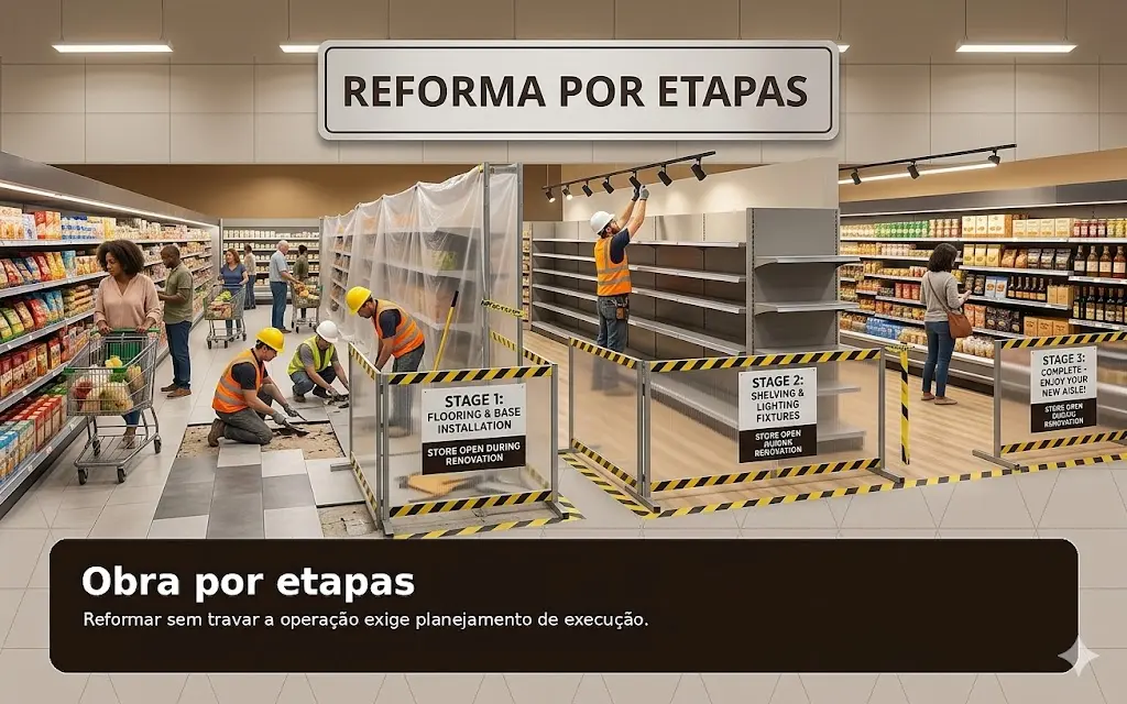 Obra de açougue por etapas