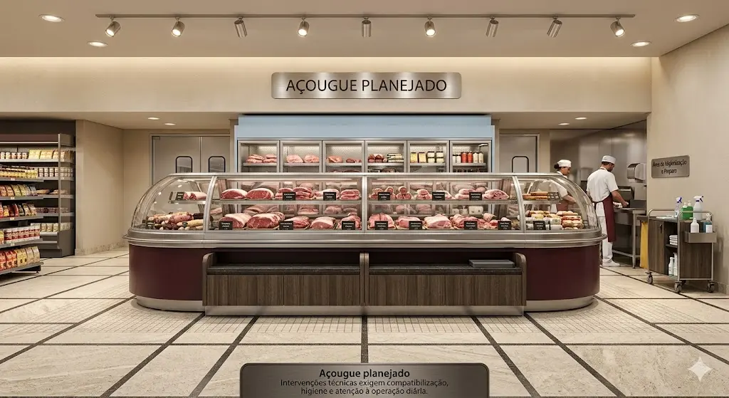 Açougue planejado em supermercado